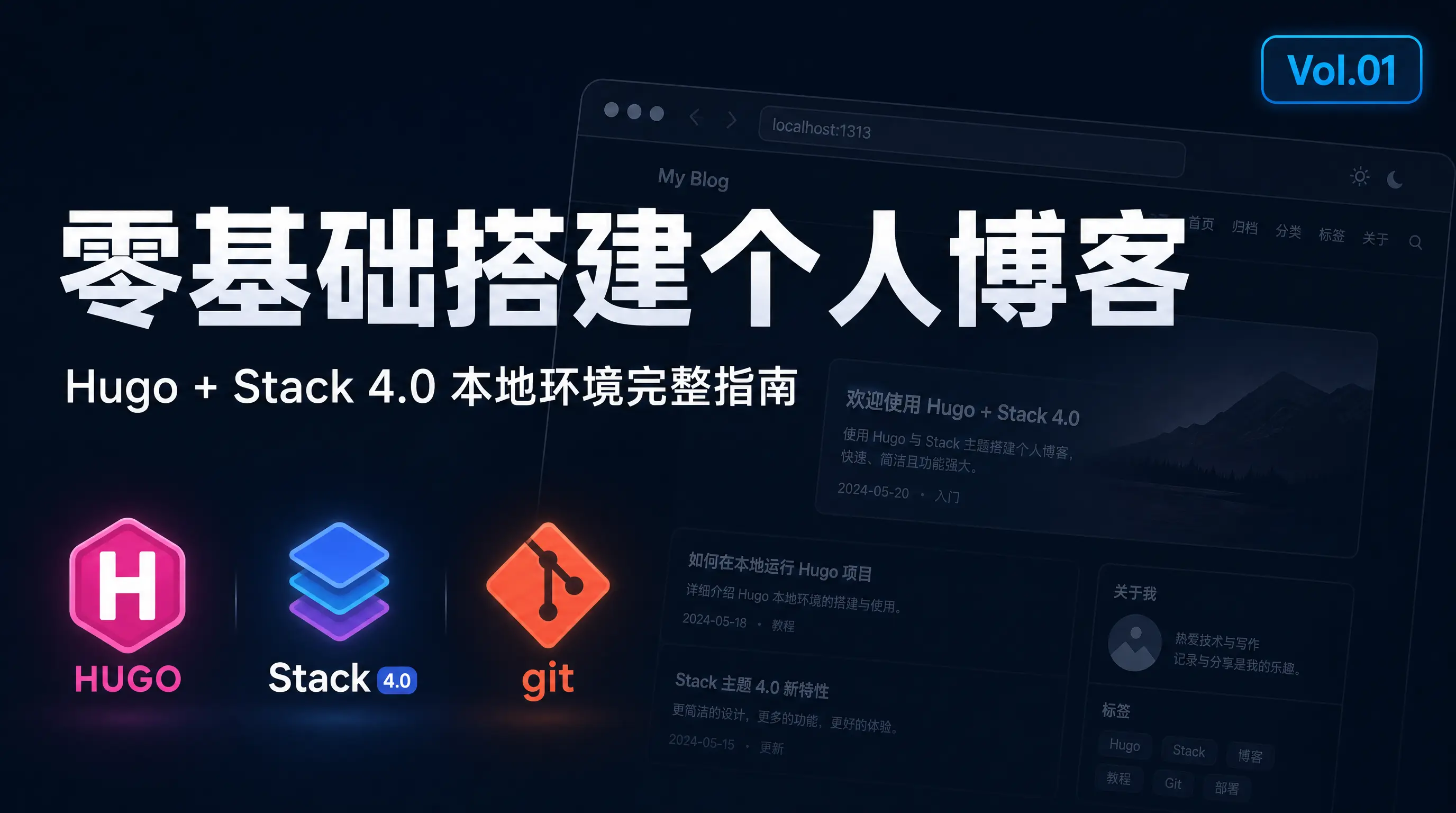 Featured image of post 初级01-零基础搭建个人博客——Hugo + Stack 4.0 本地环境完整指南